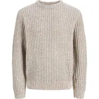 Jack & Jones Genser - Strikk - JjjAxon - Sea Salt/vridd mulch - - 14 år (164) - Genser
