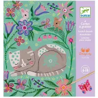 Djeco Skrapekort - 4 stk. - Encounters - - OneSize - Malebok