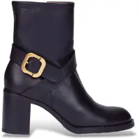 Wonders for woman. I-9222 Black Alice Leather Ankle Boots (38), 3 to 5 cm, Zip, Casual
