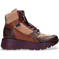 Hispanitas for woman. CHI265117 Montana brown leather ankle boots (36), Flat, Laces