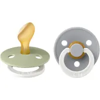 BIBS Colour Lysende smokker - 2-pack - Str. 2 - Anatomisk - Sage - - 6-18 md - Smokk