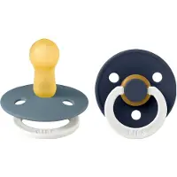 BIBS Colour Lysende smokker - Str. 2 - 2-pack - Rund - Petrol/De - - 6-18 md - Smokk
