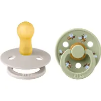 BIBS Colour Smokker - Str. 2 - 2-pack - Rund - Sopp Mix - - 6-18 md - Smokk