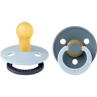 BIBS Colour Smokker - Str. 1 - 2-pack - Rund - Baby Blue Petrol - - 0-6 md - Smokk