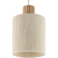 Brilliant Pendellampe Arlo, beige, tekstil/tre, Ø 40 cm, 3 lyskilder
