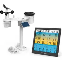 Bresser 7003220 7-i-1 værstasjon 4cast Pro SF Wi-Fi, solcelledrevet, svart