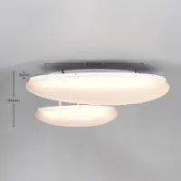 TRIO LED-taklampe Ozera, lengde 67 cm, hvit, plast, CCT, 2 lyskilder.