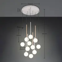 TRIO Hengelampe Firano, flerfarget, Ø 66 cm, metall, 11 lyskilder