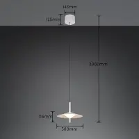 TRIO LED-hengelampe Amalo, matt hvit, Ø 30 cm, metall, CCT
