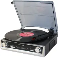 Roadstar TTR-8634, Sort, Sølv, 33,45,78 RPM, Rotasjon, FM, 3,5 mm, 230 V
