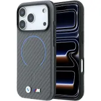 BMW M MagSafe-etui med karbonmønster for iPhone 18 Pro / 17 Pro – grå
