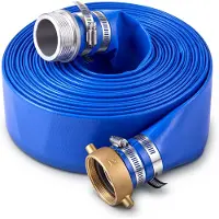Vevor tilbakespylingsslange 2 tommer NPT 15,24 m PVC flatslange for bassengpumper, sandfilterpumper, nedsenkbare pumper og avløpspumper, med 90 psi og pin-lug-koblinger for vanndrenering og vanning