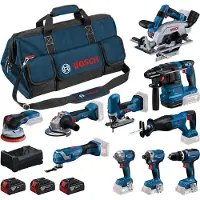 Bosch 18v 10 Toolkit + 3x5.0ah+gal+l-bag Elektrisk Verktøysett