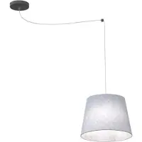 Emibig Ascot pendellampe, Ø 38 cm, grå, stoff, desentralisert