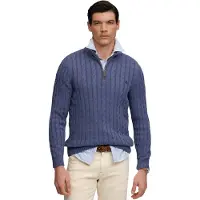 Superdry Preppy Cotton Cable Genser Med Halv Glidelås