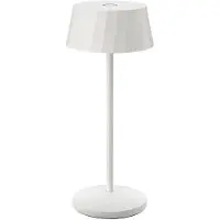 Sigor LED-bordlampe med batteri Facetta, hvit, 22 cm, metall, CCT IP44