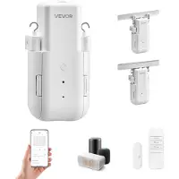 Vevor automatisk gardinåpner, app og fjernkontroll, inkludert hub, elektrisk smart gardinåpner kompatibel med Alexa og Google Home, tidsbestemt åpning og lukking, for U-formede/I-formede skinner