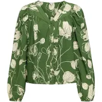 Object Printet V-hals-bluse