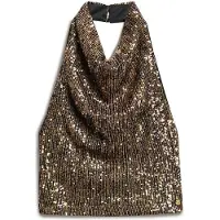 Superdry Cowl Halter Sequin Ermeløs Bluse