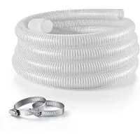 Vevor sugeslange 2 tommer x 7,6 m PVC-vannsugeslange for bassengpumper, vanning og vannutvinning, 11,76 psi, uten forhåndsinstallerte beslag, værbestandig og sprengsikker, inkl. klemmer, hvit