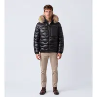 Blauer for man. 26WBLUC03065 Black Wavefur Padded Jacket (M), Casual, Polyamide