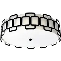 HINKLEY Taklampe Sabina, svart, Ø 57 cm, metall/tekstil, 4 x E27