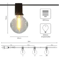 Calex Solar-LED-lyslenke Vista, lengde 10 meter, IP44