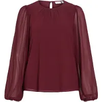 Vila Viura Round Neck Langermet Topp