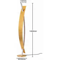 LUCANDE LED-gulvlampe Marija, gullfarget, dimbar, 140 cm