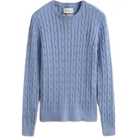 Gant for woman. 4800100 Classic blue cable knit sweater (XL), Casual, Organic Cotton