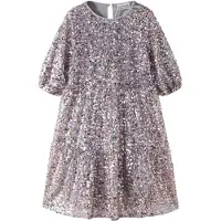 Name It Kids Kjole - NkfRinoa - Sølv - - 8 år (128) - Kjole