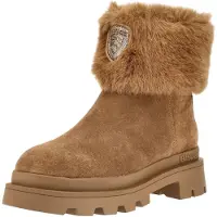 Blauer.USA for woman. F6KIMMEL10 Brown Kimmel Leather Ankle Boots (41), Flat, 1 to 3 cm, Zip, Casual