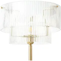 LUCANDE gulvlampe Meritt, messing/klart, høyde 160 cm, glass