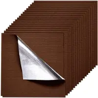 Vevor teppefliser 610x610 mm, 20 stk. selvklebende firkantet teppe, selvklebende, mykt polstret for kommersielt gulv, sømløst trekk 7,4㎡, enkel DIY-utskifting for stue/kontor, mørkebrun