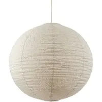 LINDBY hengelampe Autumn, beige, Ø 60 cm, lin, kuleformet