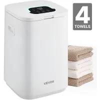 Vevor håndklevarmere til badet, håndklevarmerbøtte med barnesikring og indikator for høy temperatur og 24-timers forsinkelse og automatisk avstengning. Plass til opptil 4 store badehåndklær, tepper, k