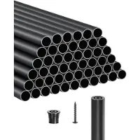 Vevor Trappebalustre 51-pakning, 26 tommers trappebalustre i aluminium, 3/4 tommers vanntett rundt spindelrekkverk i metall, hult dekkrekkverk med skinnehetter og skruer for trapper, veranda, uteplass