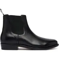 Ralph Lauren for man. 811P15887001 Owen black leather Chelsea boots (44), Flat, None, Casual
