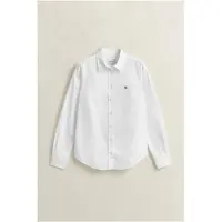Gant for woman. 4300141 Slim Fit Stretch Oxford Shirt White (34), Cotton, Classic, Long sleeve