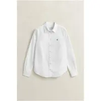Gant for woman. 4300141 Slim Fit Stretch Oxford Shirt White (38), Cotton, Classic, Long sleeve