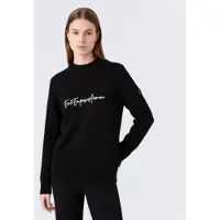 EA7 for woman. 7W001546_AF26684 Black Vela jumper (M), Casual, Polyester
