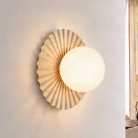 Domiluce Vegglampe Fiore, grå-beige, høyde 30 cm, glass