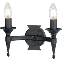 ELSTEAD SAXON vegglampe i svart med to lys