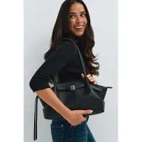 Gina Tricot  - Midi fold detail bag - Skuldervesker - Svart - ONESIZE - Dame