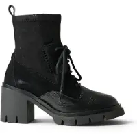 Hispanitas for woman. HI254281 Rock Zurich Leather Ankle Boots black (37), 5 to 8 cm, Laces, Zip, Casual