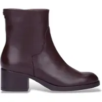 Wonders for woman. G-6261 Isy Burgundy Leather Ankle Boots (38), 3 to 5 cm, Zip, Casual, Maroon