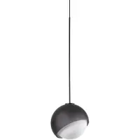 Ideal Lux hengelampe Bloom, Ø 12 cm, svart, metall/glass