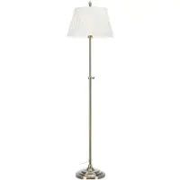 Markslöjd Gulvlampe Oxford, messingfarget, høyde 155 cm, metall/stoff
