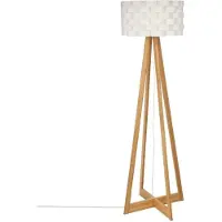 Atmosphera Gulvlampe - bambus, hvit - 150 cm
