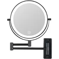24hShop Sminkespeil med 7x forstørrelse og LED-lys